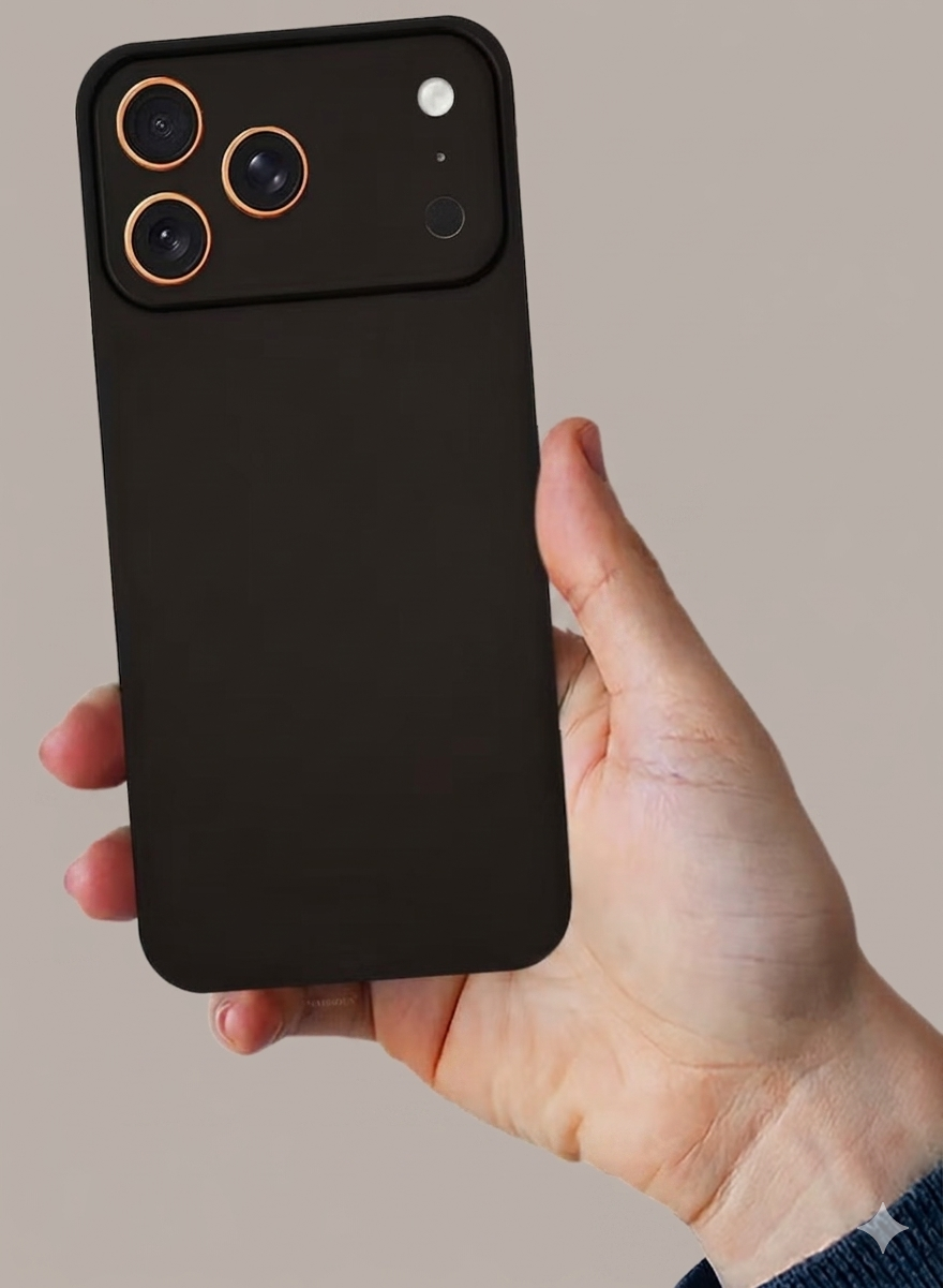 Air Skin Slim Case for iPhone 17 Pro Max, Lightweight Matte Finish, Black